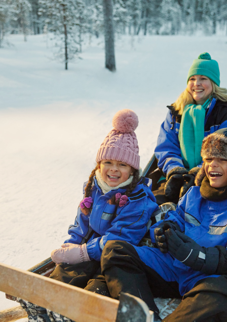 family in thermal suits